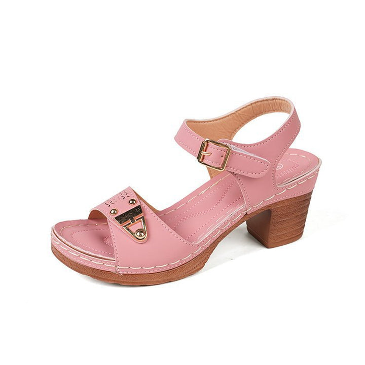 Damen elegante Keilsandaletten mit verzierten Riemen Drune