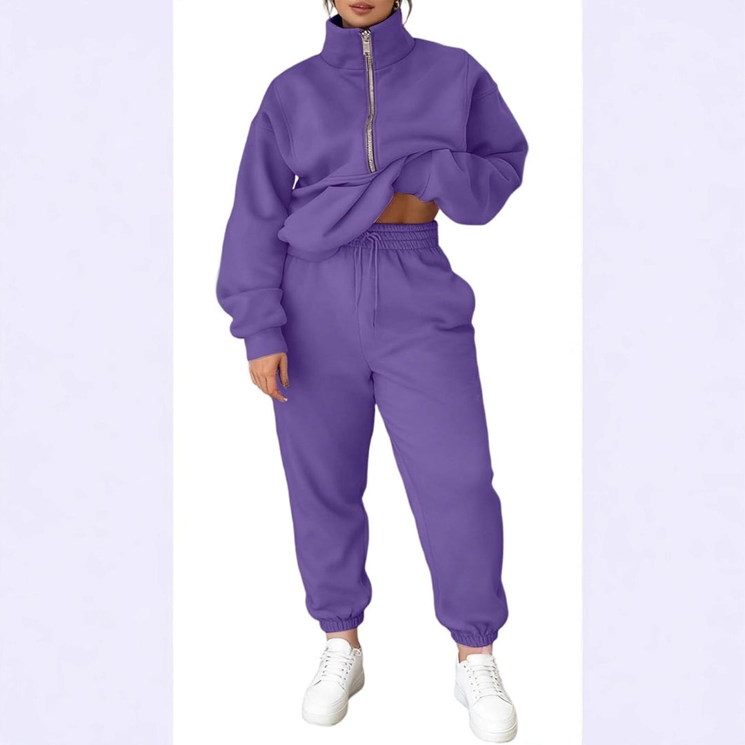 Damen kuscheliger Fleece-Pullover mit hohem Kragen und Reißverschluss Drune