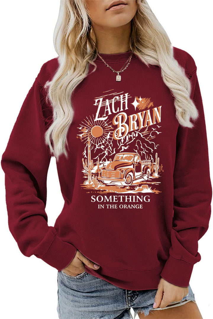 Damen Sweatshirt mit inspirierendem Vintage-Truck-Design Drune