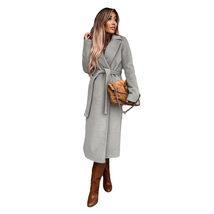 Damen eleganter Wool-Mantel mit Gürtel und zeitloser Silhouette Drune