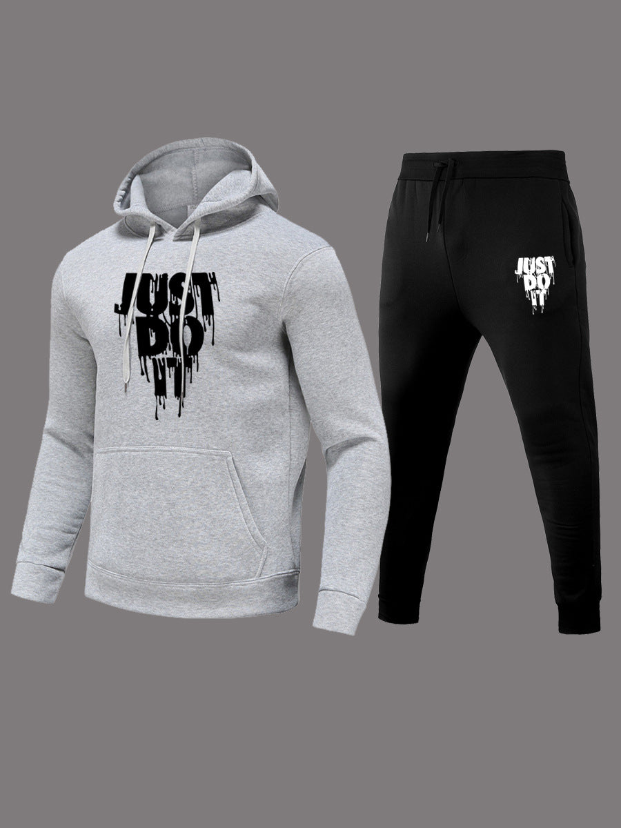 Damen Hoodie und Jogginghose Set mit modernem Grafikdruck Drune