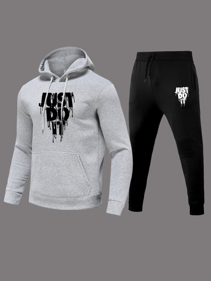 Damen Hoodie und Jogginghose Set mit modernem Grafikdruck Drune
