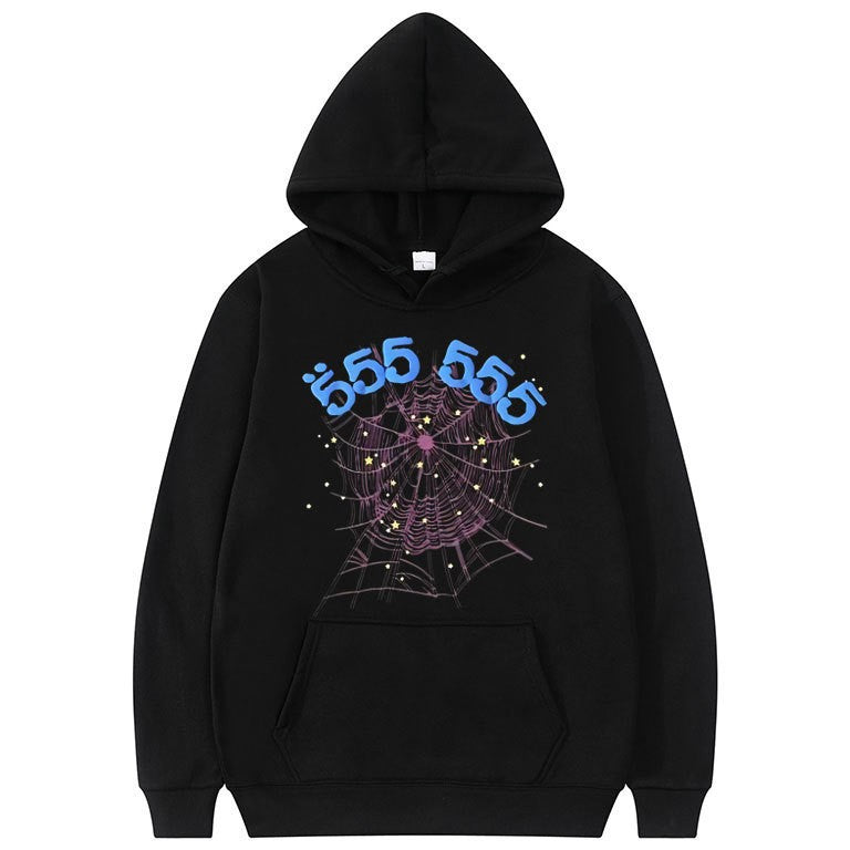 Damen Hoodie mit kreativem Spinnennetz-Motiv Drune