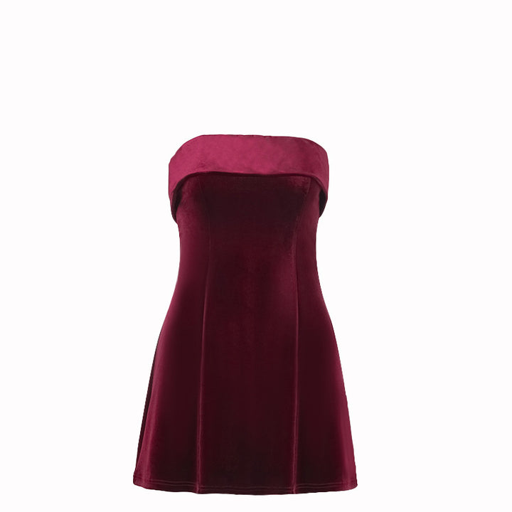 Damen Bustier Minikleid aus weichem Samt Drune