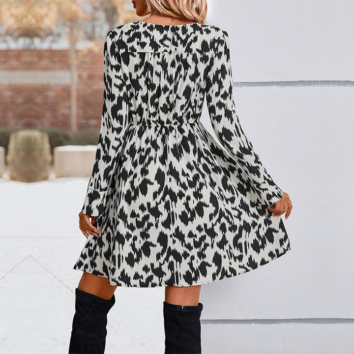 Damen modisches Wickelkleid mit Rüschendetails und elegantem V-Ausschnitt Drune