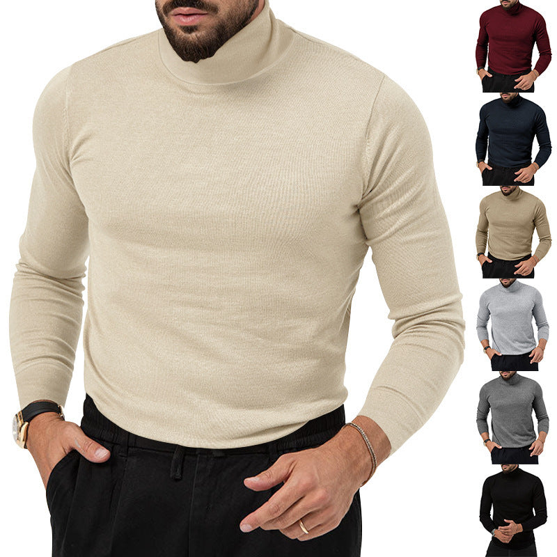 Herren Eleganter Rollkragenpullover aus weichem Strickstoff Drune
