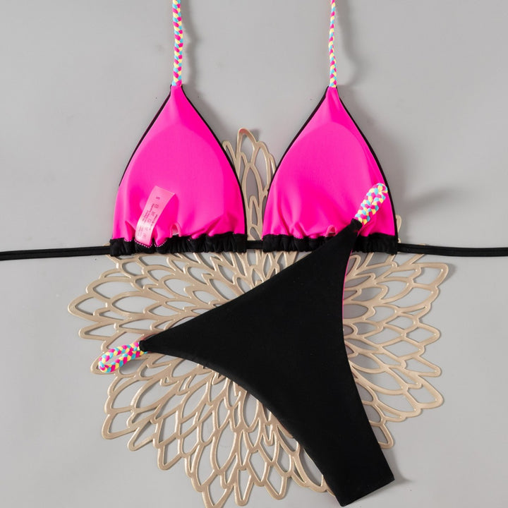 Damen Triangel-Bikini mit bunten Akzenten Drune