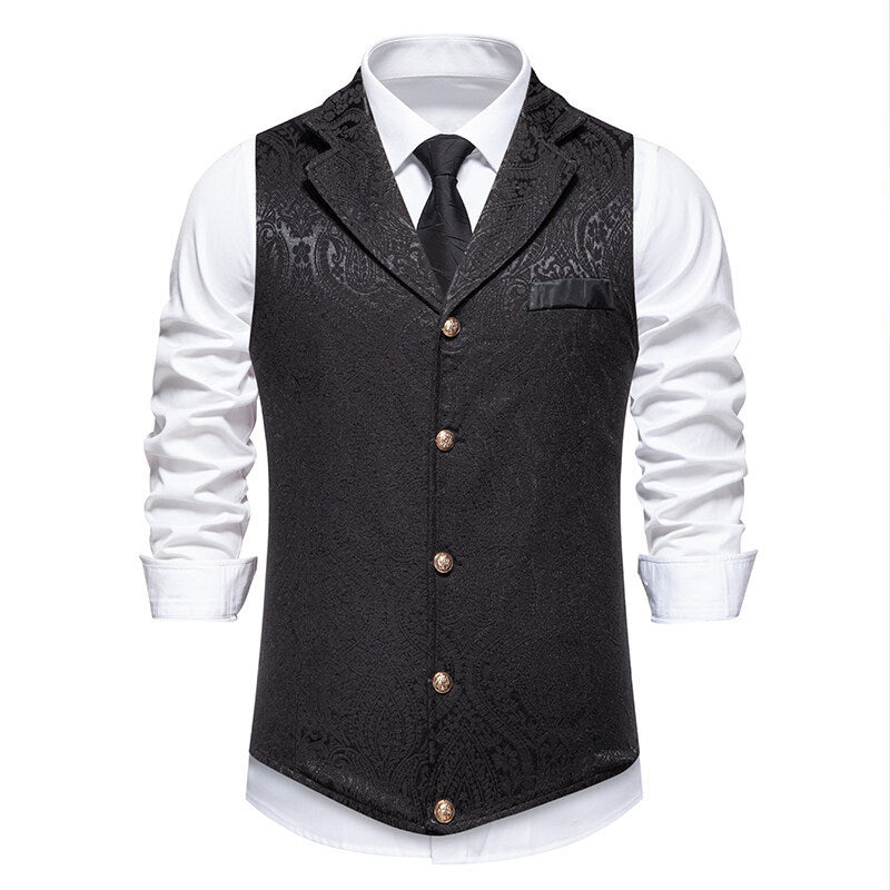 Herren elegante Weste mit aufwendigem Muster und hochwertigem Stoff Drune