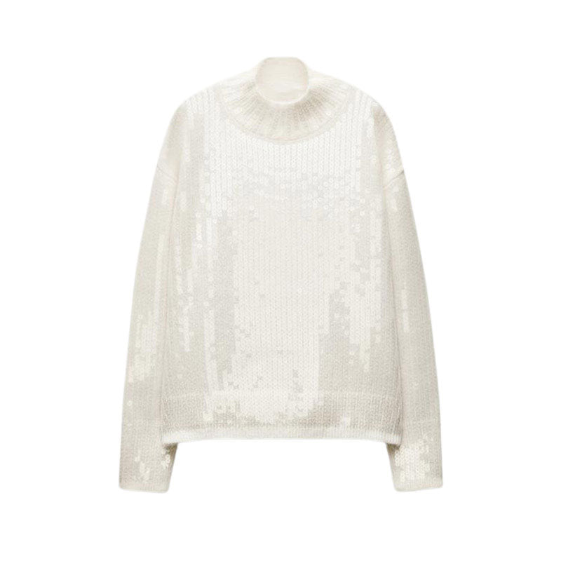 Damen Modischer Strickpullover mit funkelnden Details Drune