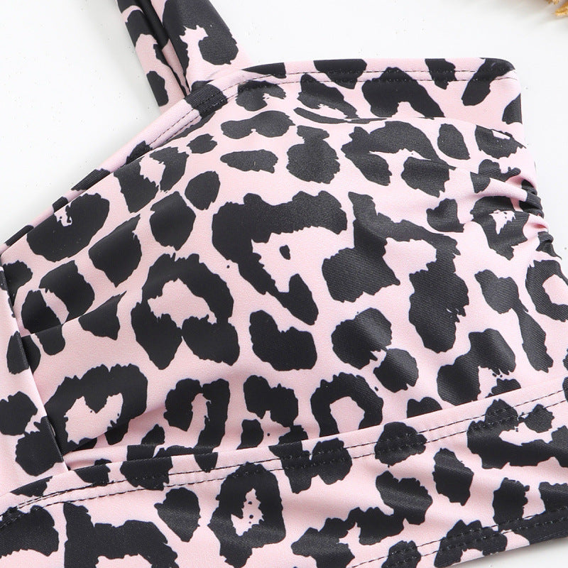 Damen Triangel-Bikini mit modischem Leopardenmuster und durchdachten Trägerdetails Drune