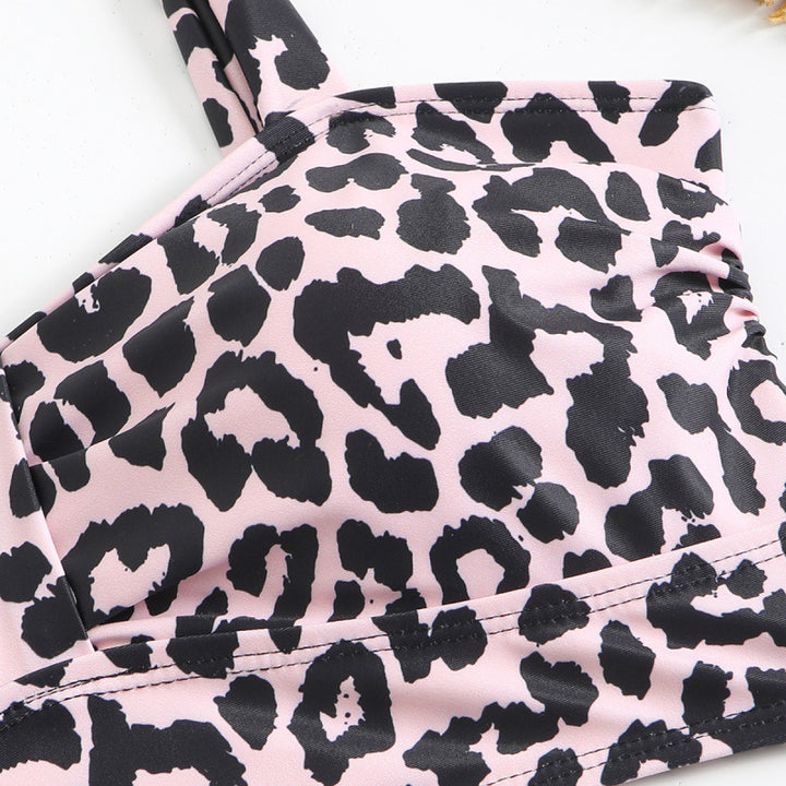 Damen Triangel-Bikini mit modischem Leopardenmuster und durchdachten Trägerdetails Drune