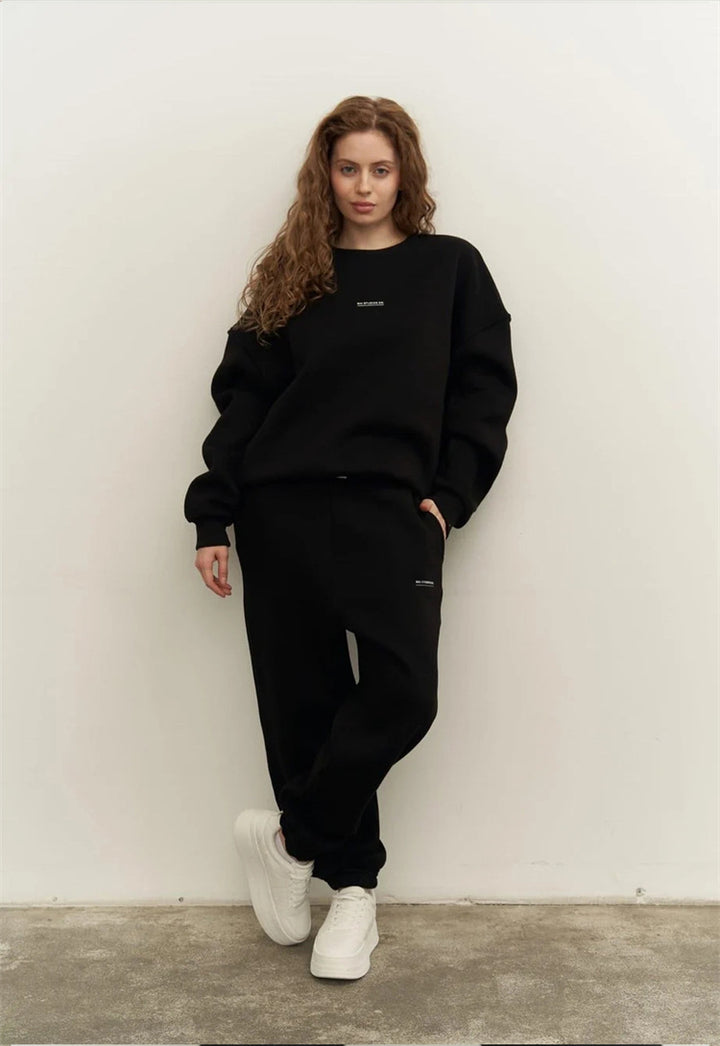 Damen sportliches Sweatset mit lockerem Schnitt Drune