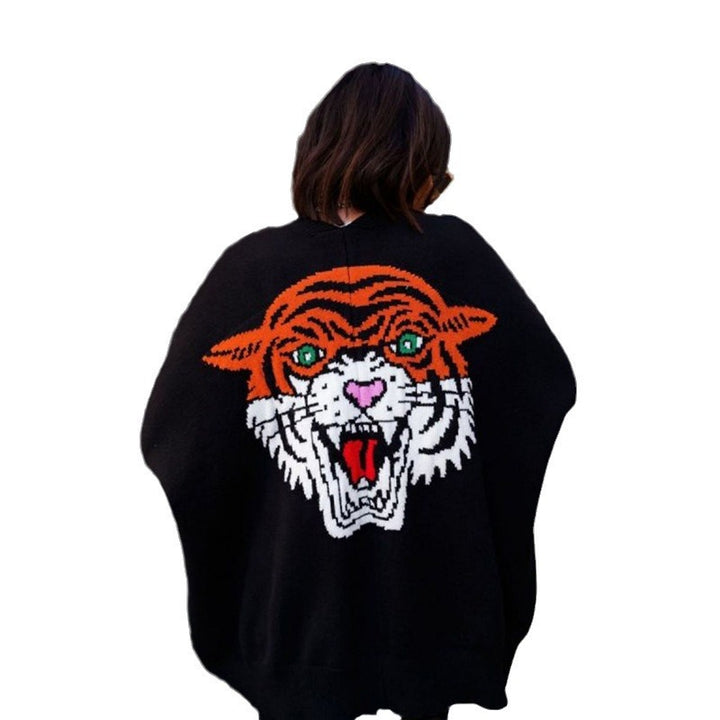Damen Grobstrickpullover mit auffälligem Tiger-Design Drune