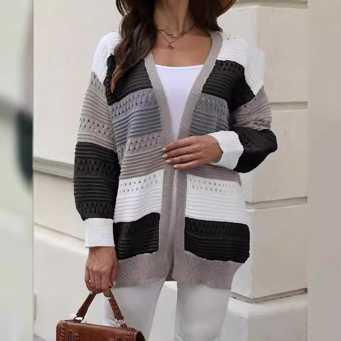 Damen modische Strickjacke mit einzigartigem Muster und lässigem Schnitt Drune