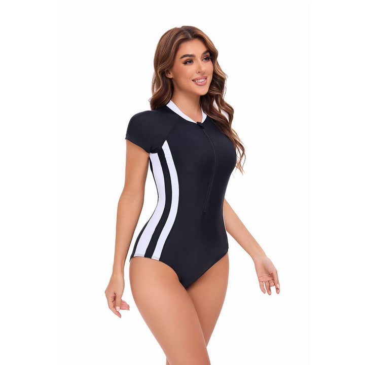 Damen Sportlicher Kurzarm Schwimmanzug Drune