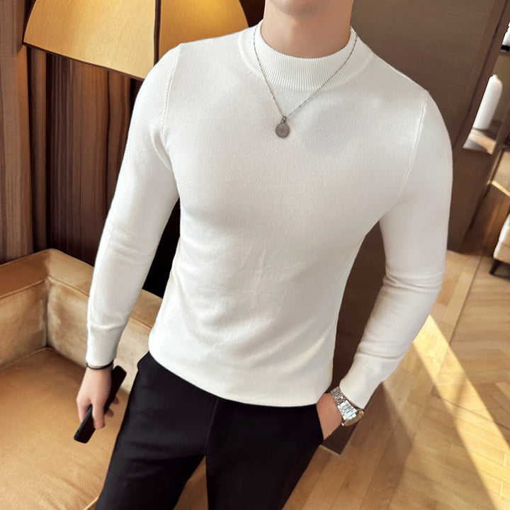 Herren modischer Pullover mit hohem Kragen und eleganter Passform Drune