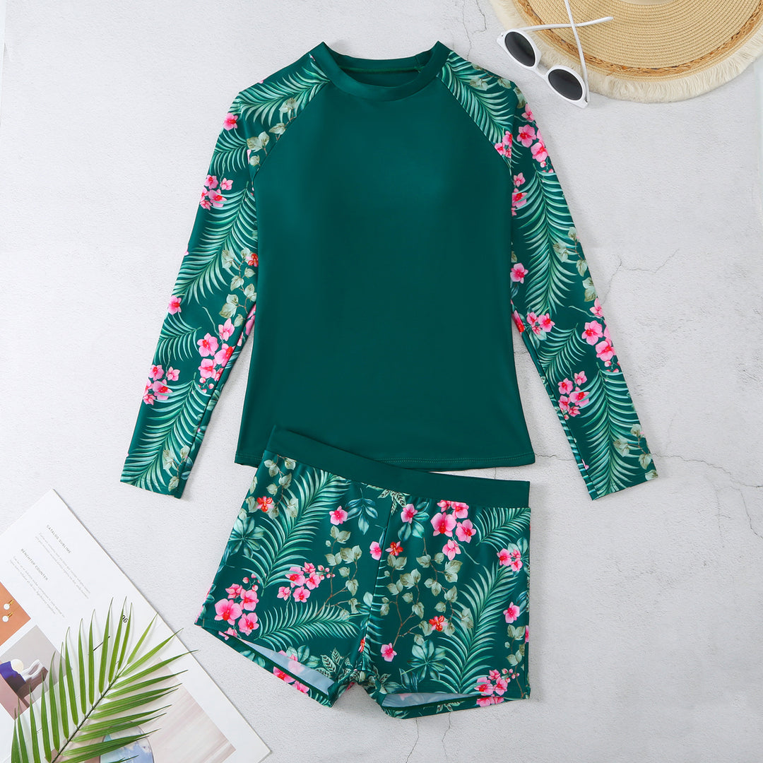 Damen UV-Schutz Rashguard-Set mit floralem Design Drune