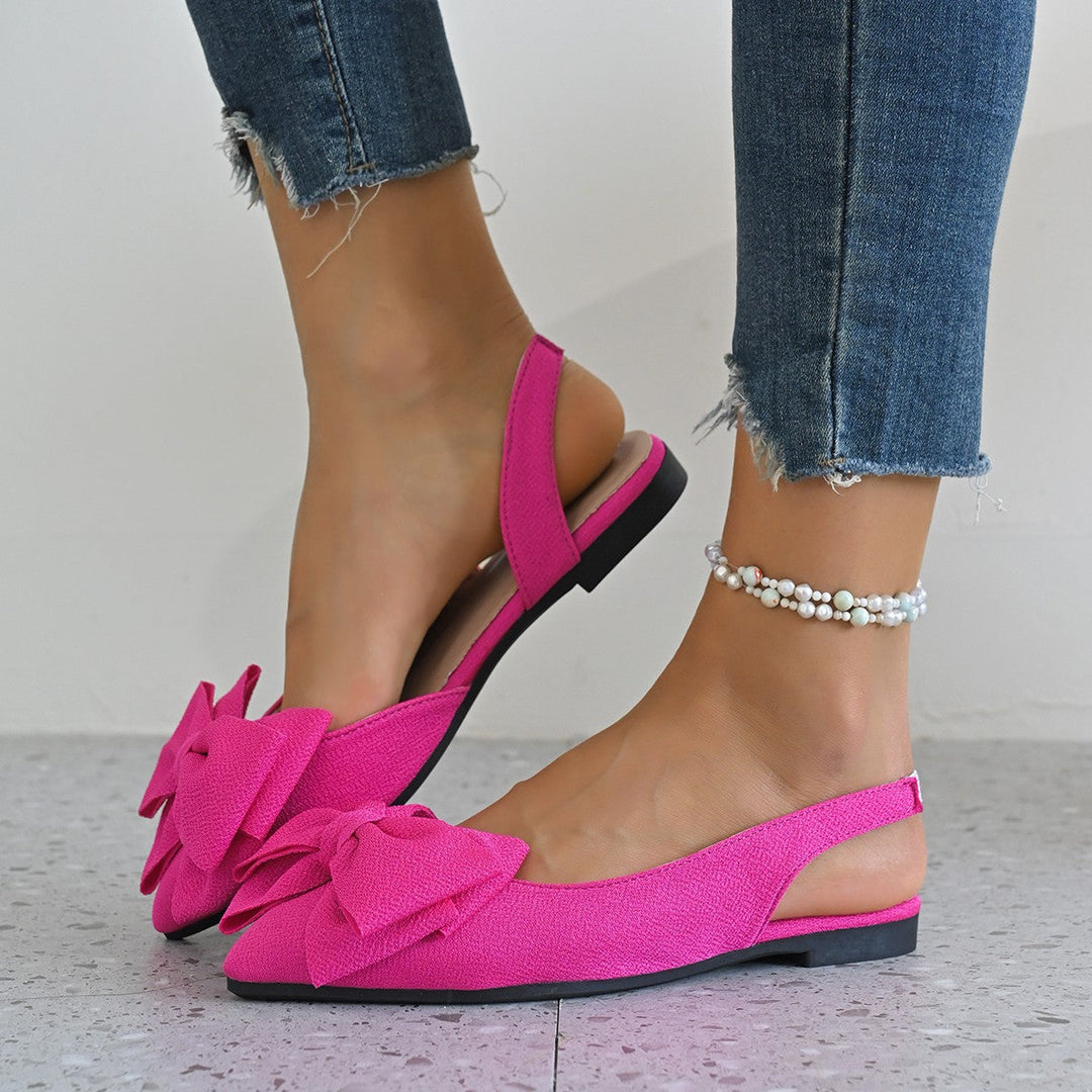 Damen Slingback-Pantoletten mit großem Schleifen-Design und komfortablem Fußbett Drune