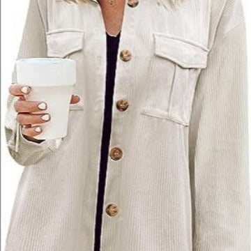 Damen Cordhemdjacke mit doppelter Brusttasche Drune