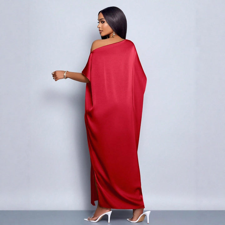 Damen Maxikleid mit asymmetrischem Schnitt und elegantem Fall Drune