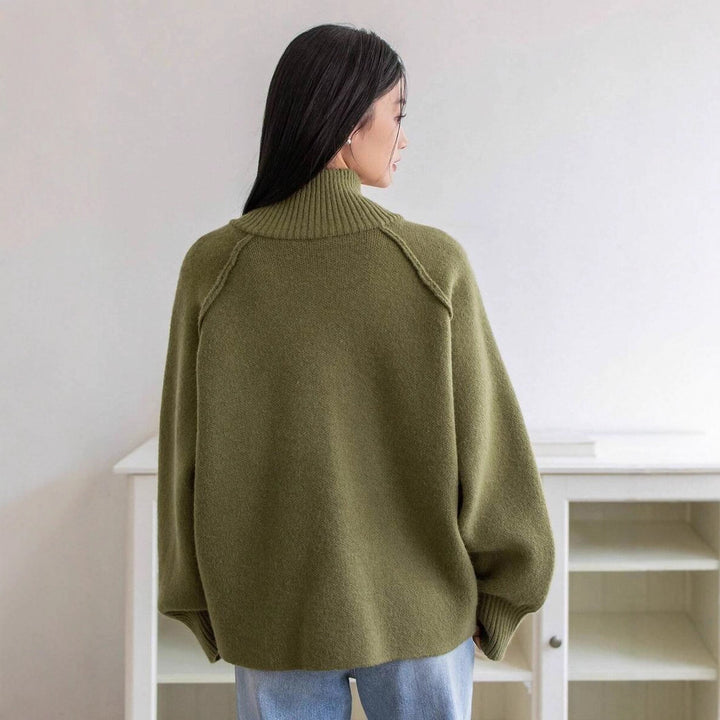 Damen Urbaner Strickjacke mit hohem Kragen und Reißverschluss Drune