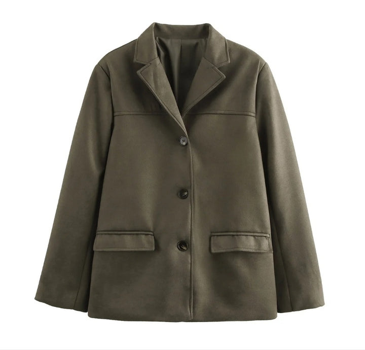 Damen Hochwertige Blazerjacke aus strukturiertem Material Drune