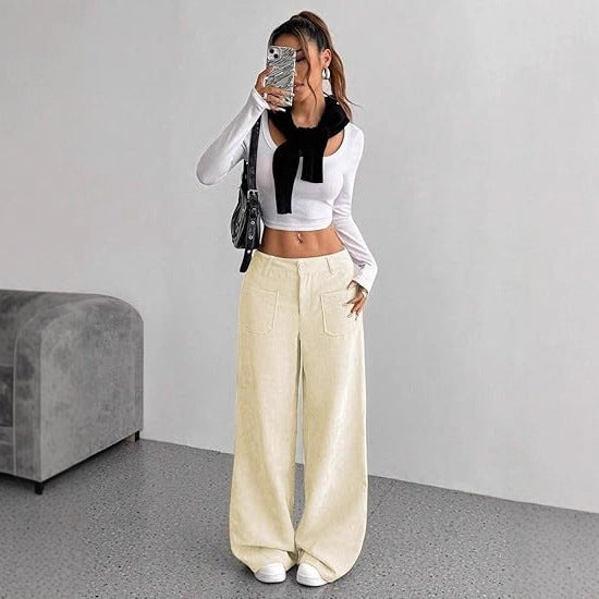 Damen weit geschnittene Cordhose Drune