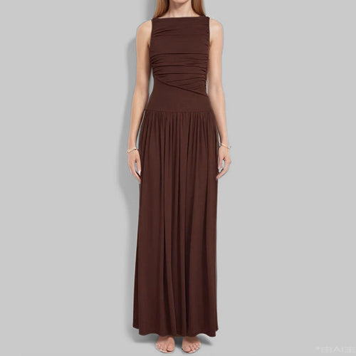 Damen Maxikleid mit raffiniertem Drapierungseffekt Drune