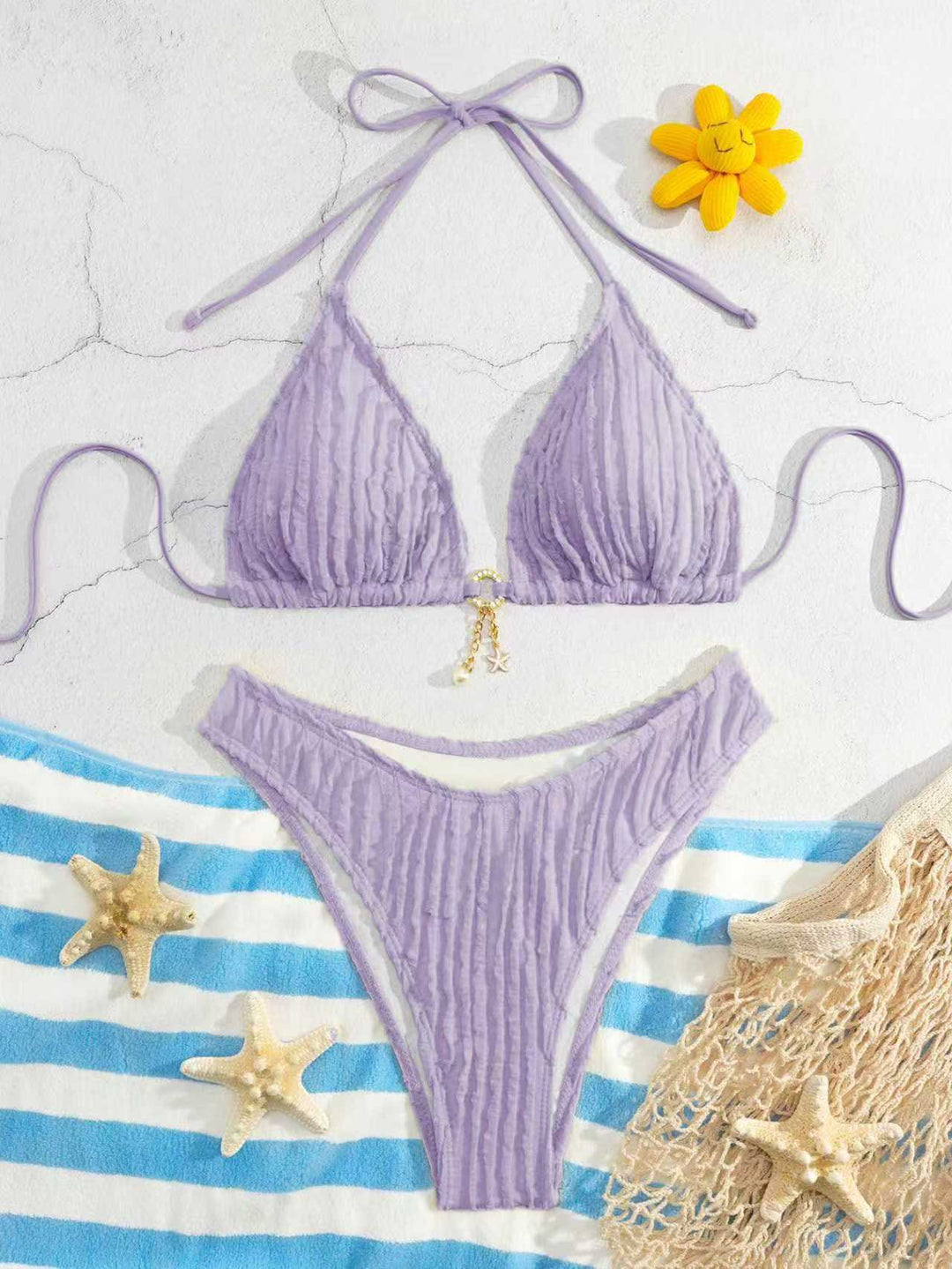 Damen Triangel-Bikini mit Rippendesign Drune