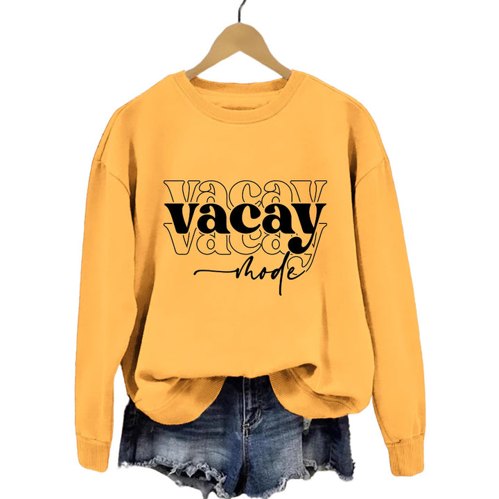 Damen Sweatshirt mit lässigem Schriftzug und entspannter Passform Drune