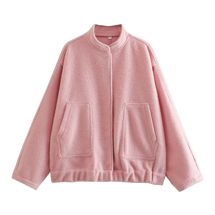 Damen lässige Jacke im Oversized-Stil mit praktischen Taschen Drune