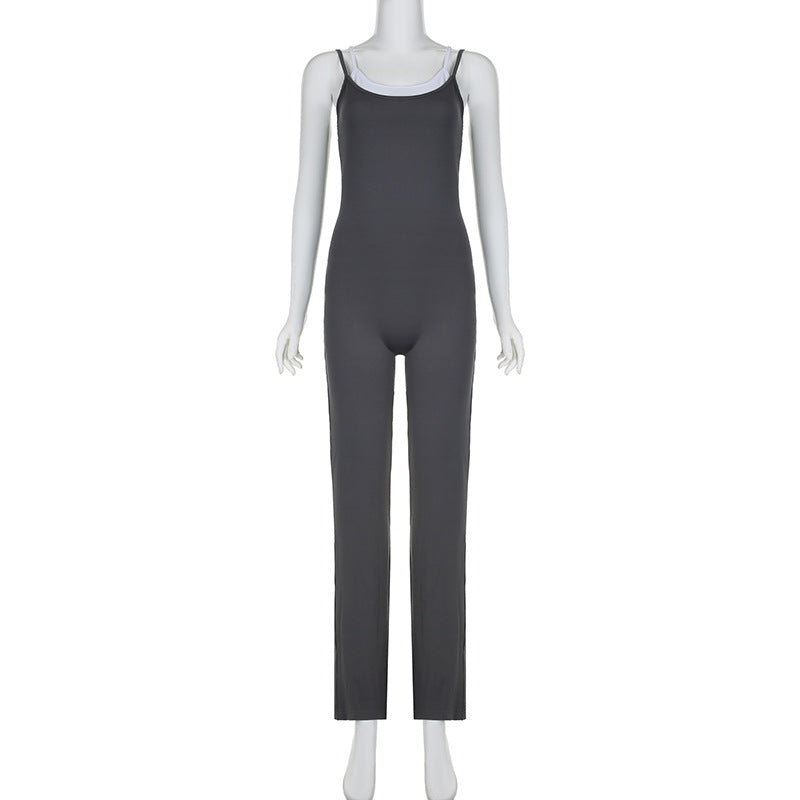 Damen Jumpsuit mit eleganten Streifen und verstellbaren Trägern Drune