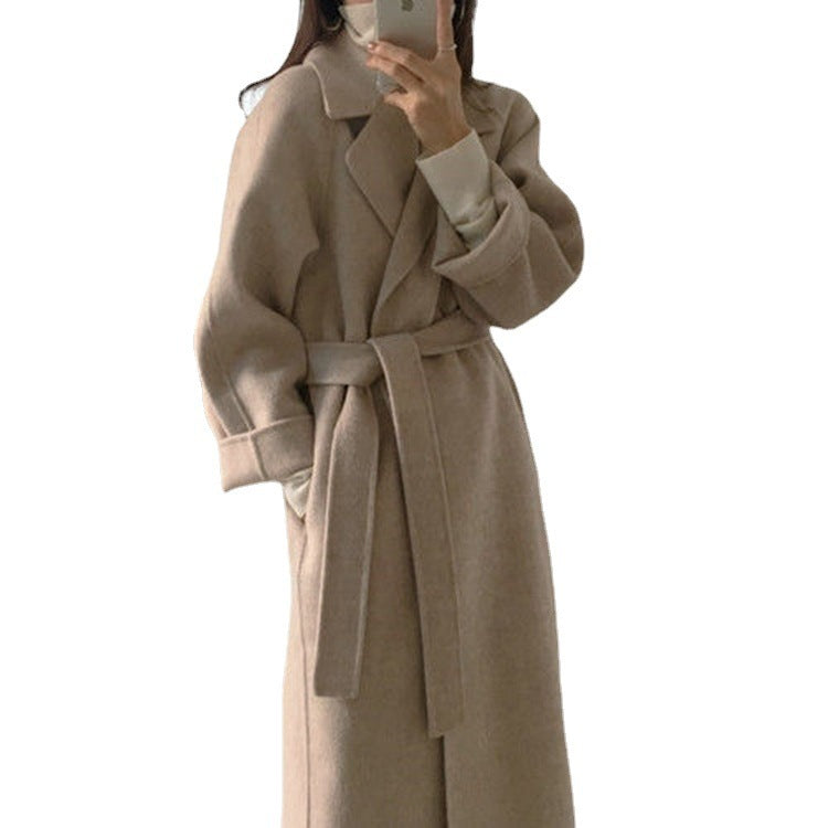Damen eleganter und lässiger Trenchcoat mit großem Revers Drune