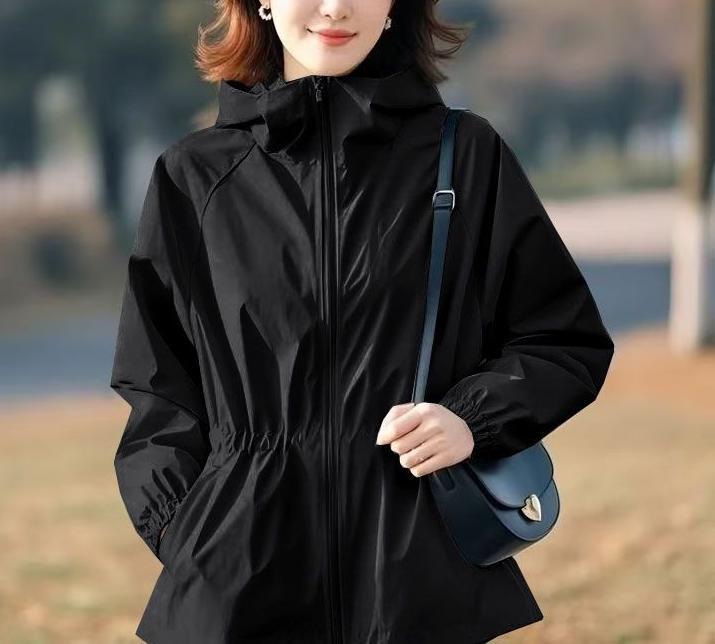 Damen Übergangsjacke mit verstellbarem Bund und hohen Kragen Drune