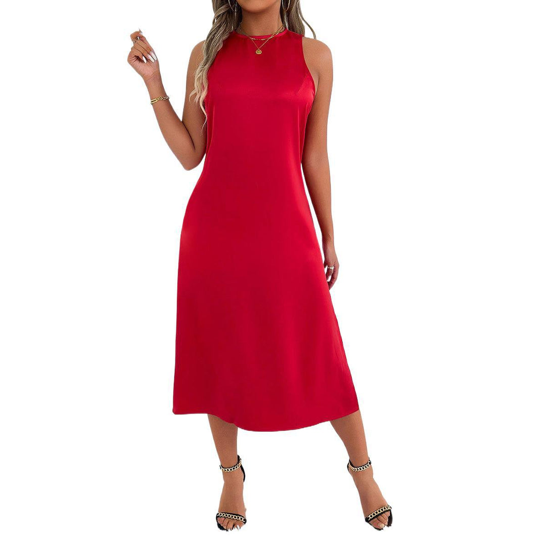 Damen Maxikleid mit tiefem Schlitz und schickem Racerback Drune