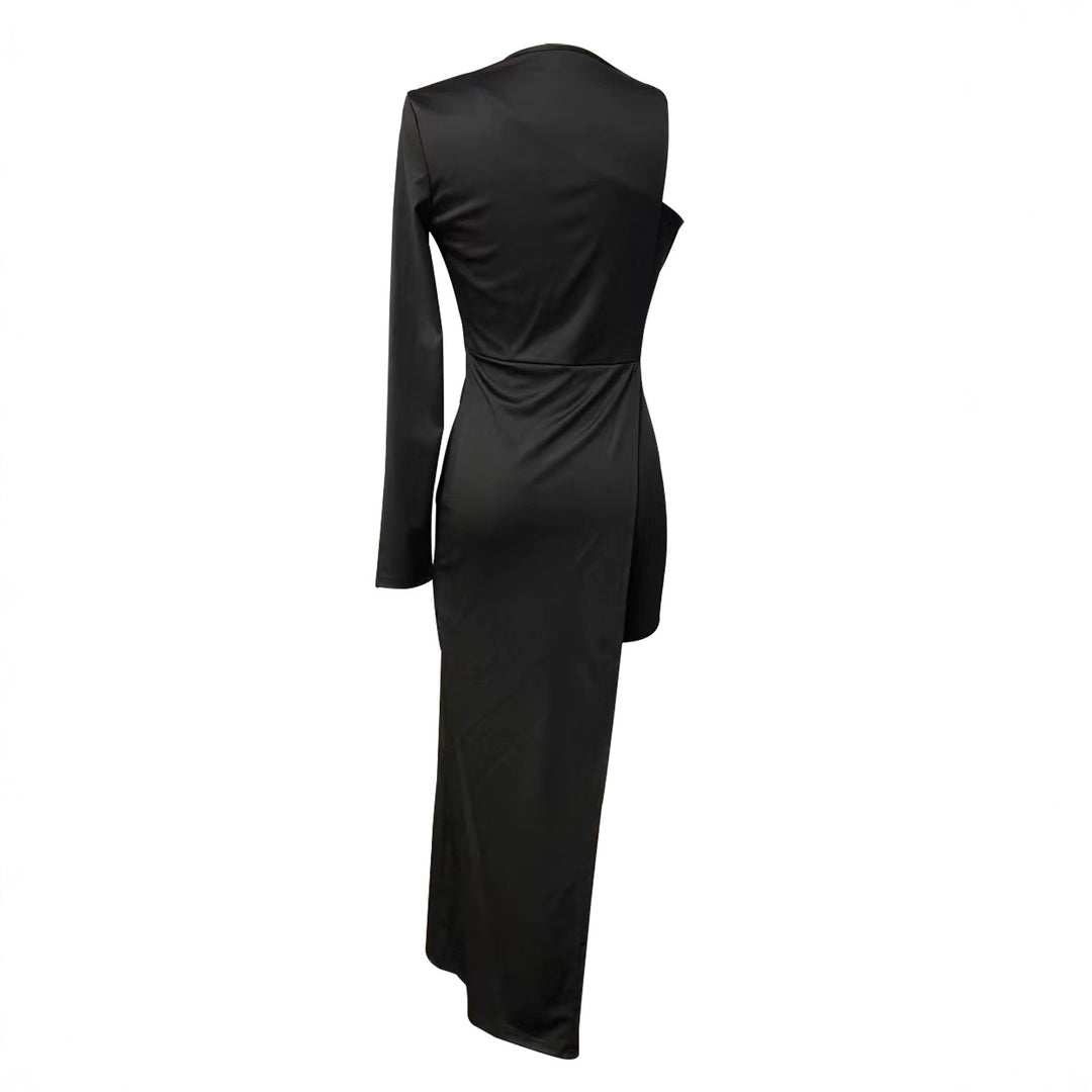 Damen Elegantes, asymmetrisches Maxikleid mit hohem Schlitz Drune