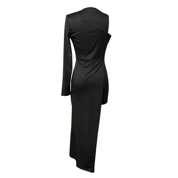 Damen Elegantes, asymmetrisches Maxikleid mit hohem Schlitz Drune
