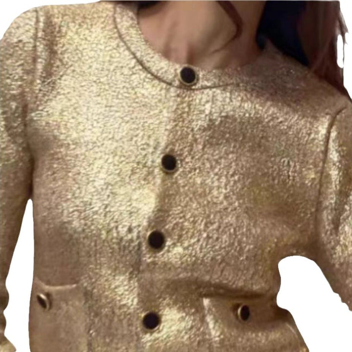 Damen Elegante Strickjacke mit luxuriösem Glitzer und praktischen Taschen Drune