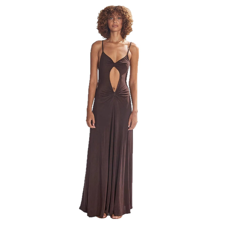 Damen Lange Maxikleid mit aufregendem Cut-Out-Design und weichem Stoff Drune