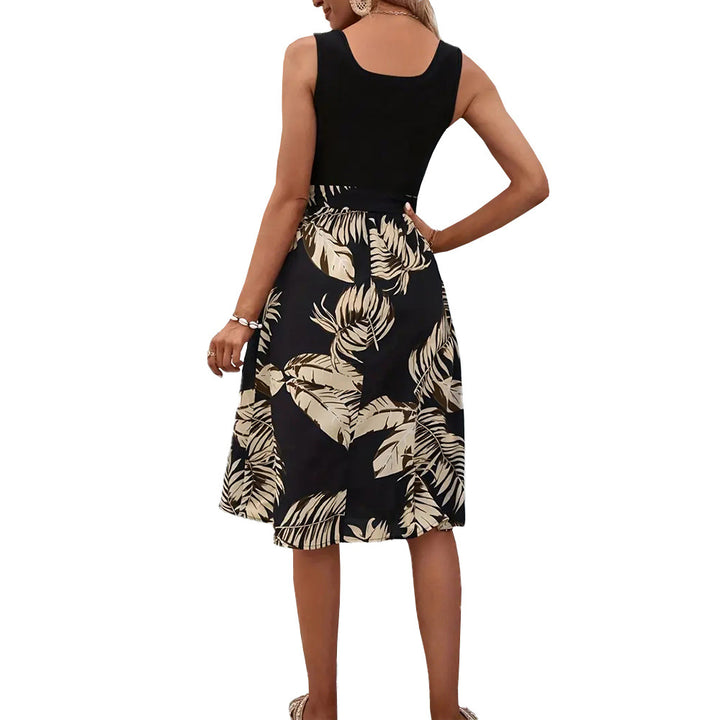 Damen Kleid mit floralem Detail und schickem Bindegürtel Drune