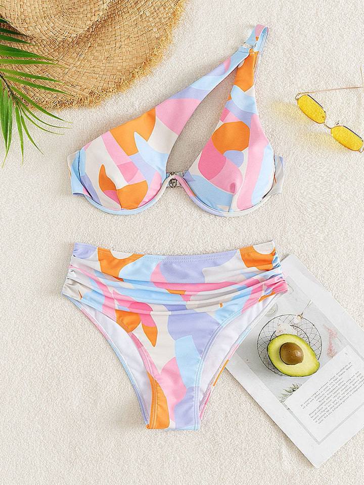 Damen Triangel-Bikini mit rippendem Design und nahtlosen Kanten Drune