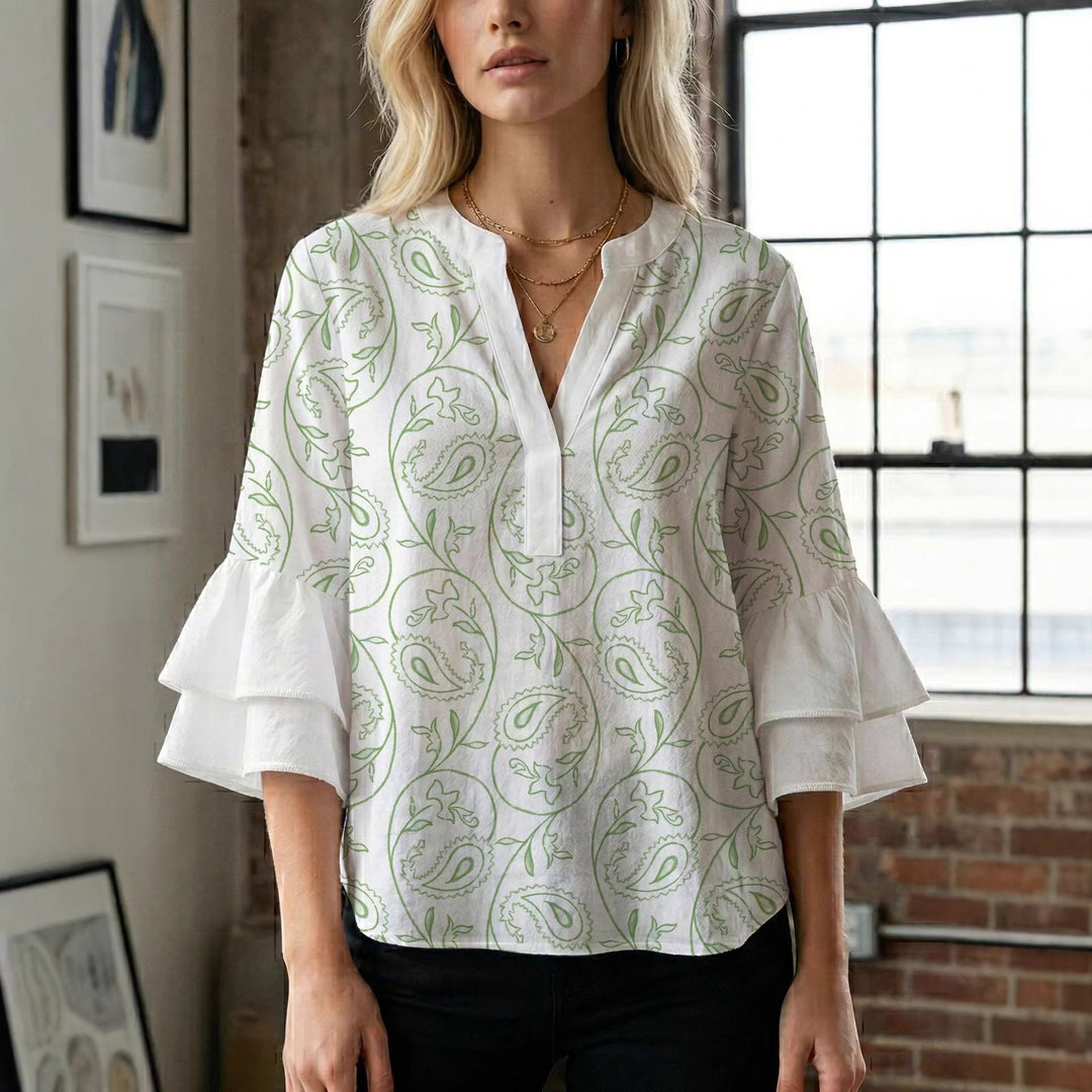 Damen Bluse mit wunderschönen floralem Design Drune