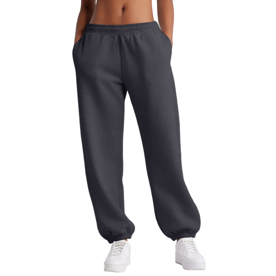 Damen nan schmale High‑Waist Sweat-Jogginghose mit hohem Komfortbund, verstellbarem Kordelzug und elastischen Knöchelbündchen Drune