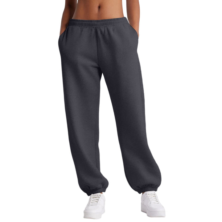 Damen nan schmale High‑Waist Sweat-Jogginghose mit hohem Komfortbund, verstellbarem Kordelzug und elastischen Knöchelbündchen Drune