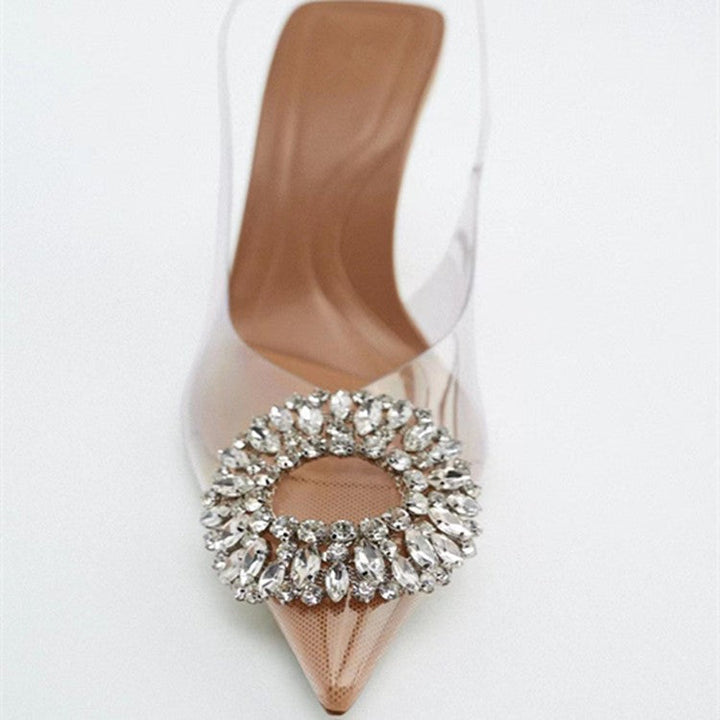 Damen transparente Pumps mit glamourösen Kristalldetails Drune
