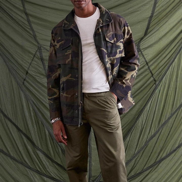 Herren funktionale Freizeitjacke mit großem Taschenangebot und modernem Kragen Drune