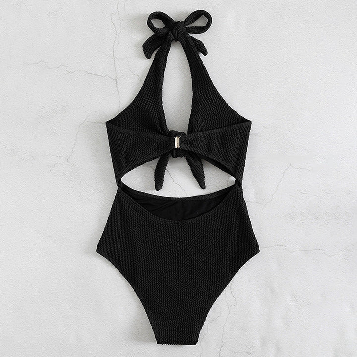Damen Einteiler Badeanzug mit Knotendesign und Cut-Out-Details Drune