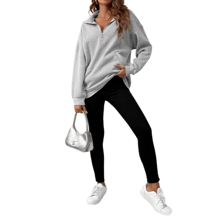 Damen Sweatshirt mit Reißverschluss und praktischen Taschen Drune