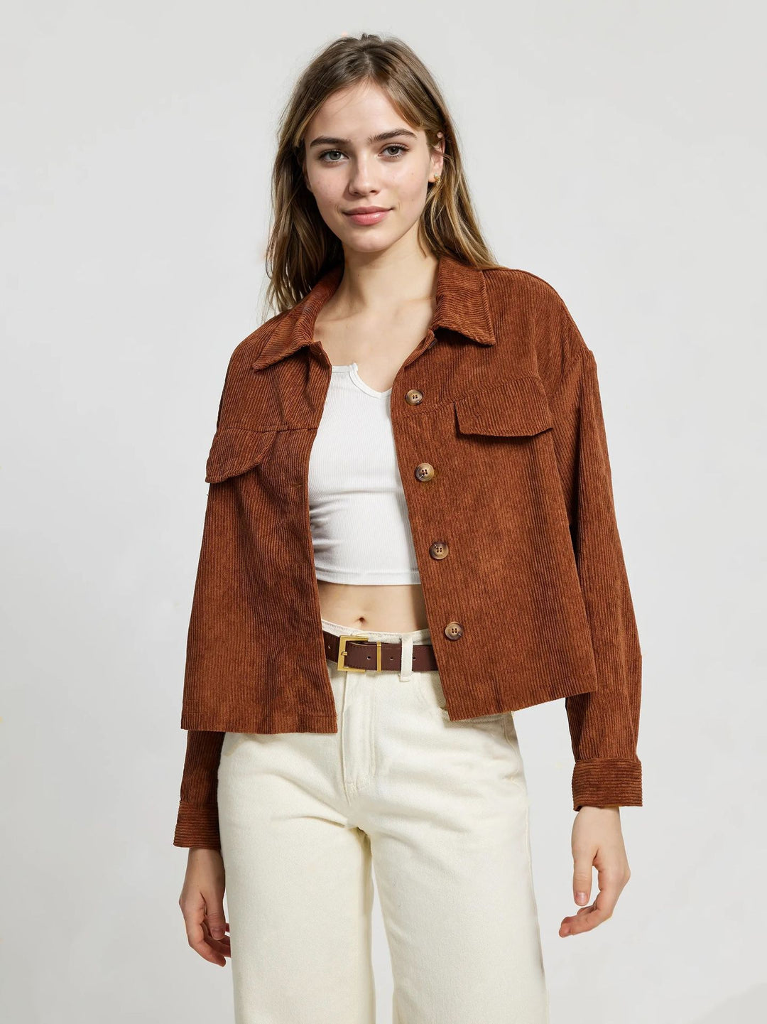 Damen Cord-Jacke mit praktischen Taschen im lässigen Schnitt Drune