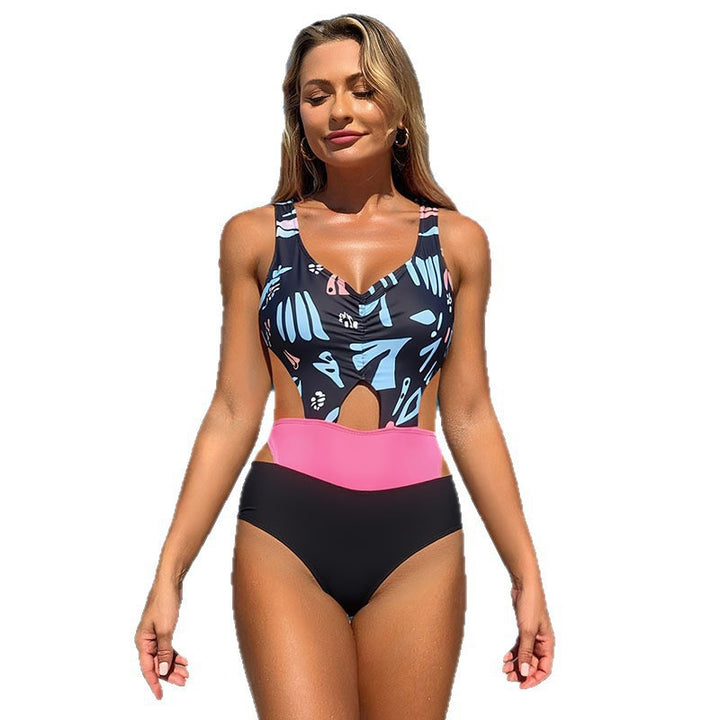 Damen Sportlicher Badeanzug mit Schnitt- und Farbdetails Drune